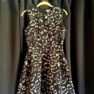 H&M leopard print fit and flare a-line cocktail dress